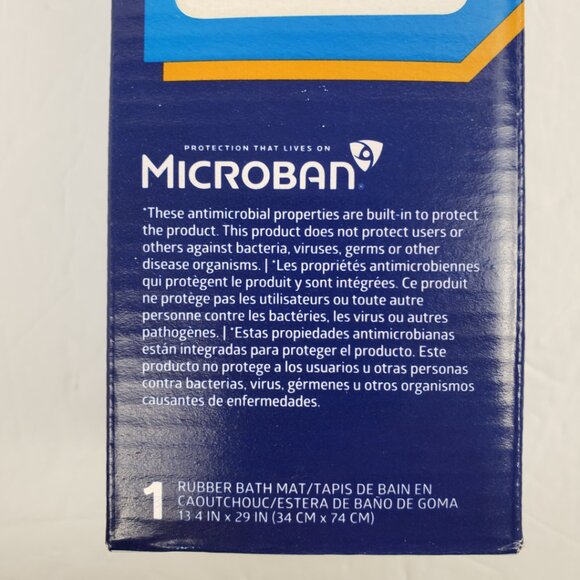 Medline Rubber Bath Mat 13x29 Off White Microban Non Slip - Picture 4 of 6